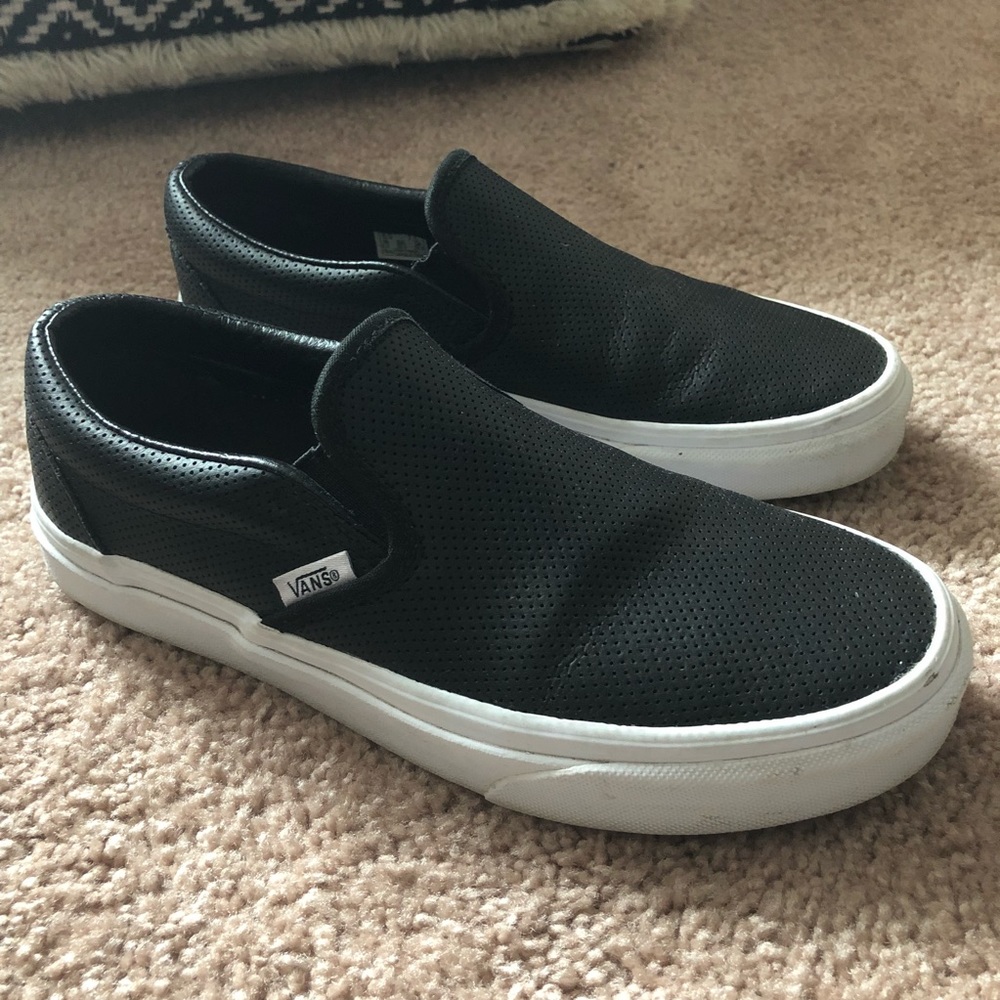 Perforated leather black Vans